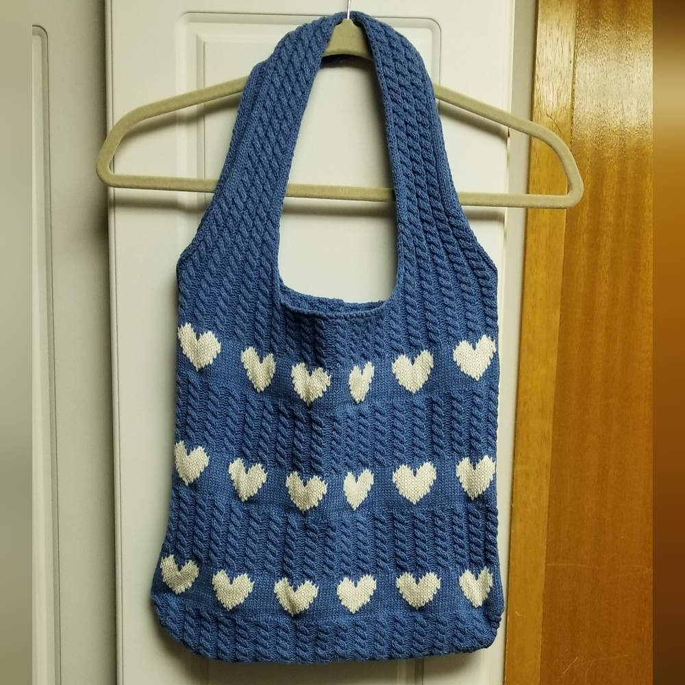 🍁🌺🏜Unbranded heart patterned knit bag